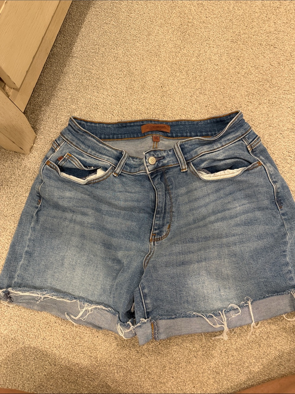 Judy Blue Light Blue Frayed Hem Denim Shorts